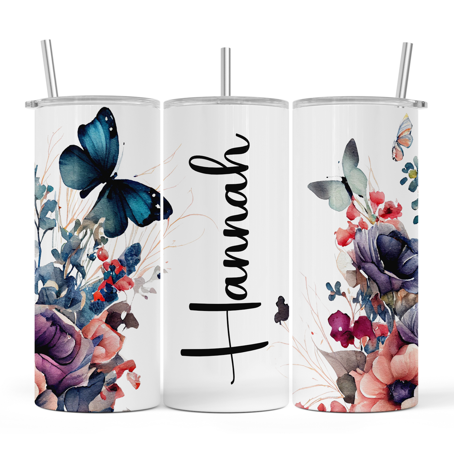 Blue Butterfly Floral - 15oz