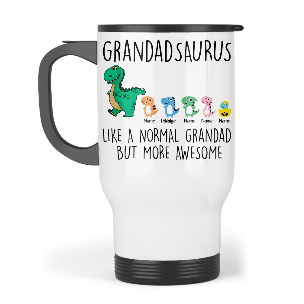Personalised Daddy/Grandad/ Papa Saurus Travel Mug