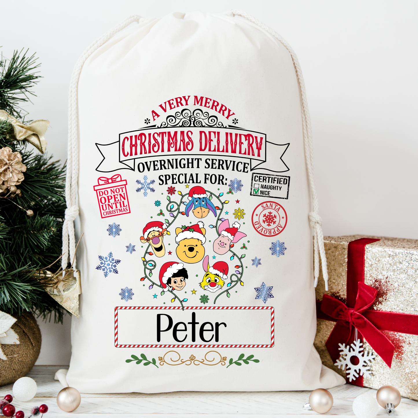Pooh and Friends Santa Sack