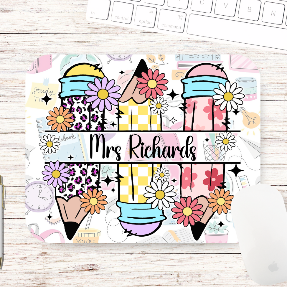 Daisy Pencils Mouse Pad - Personalised