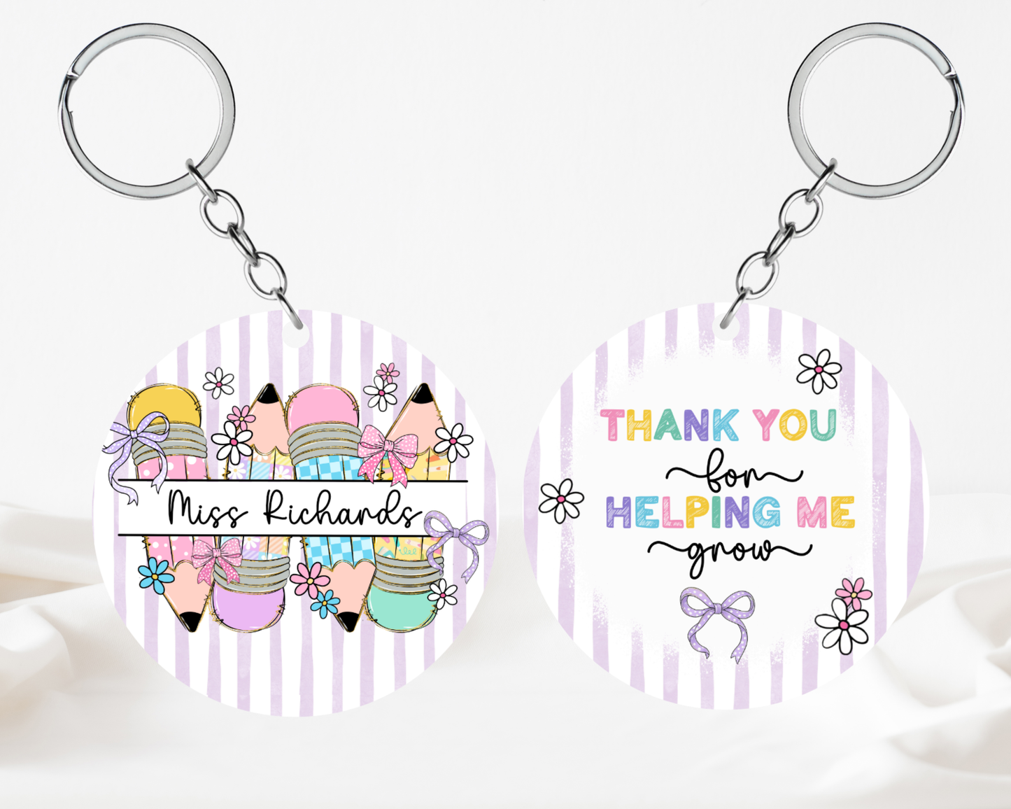 Thank you for helping me grow - Purple Keyring