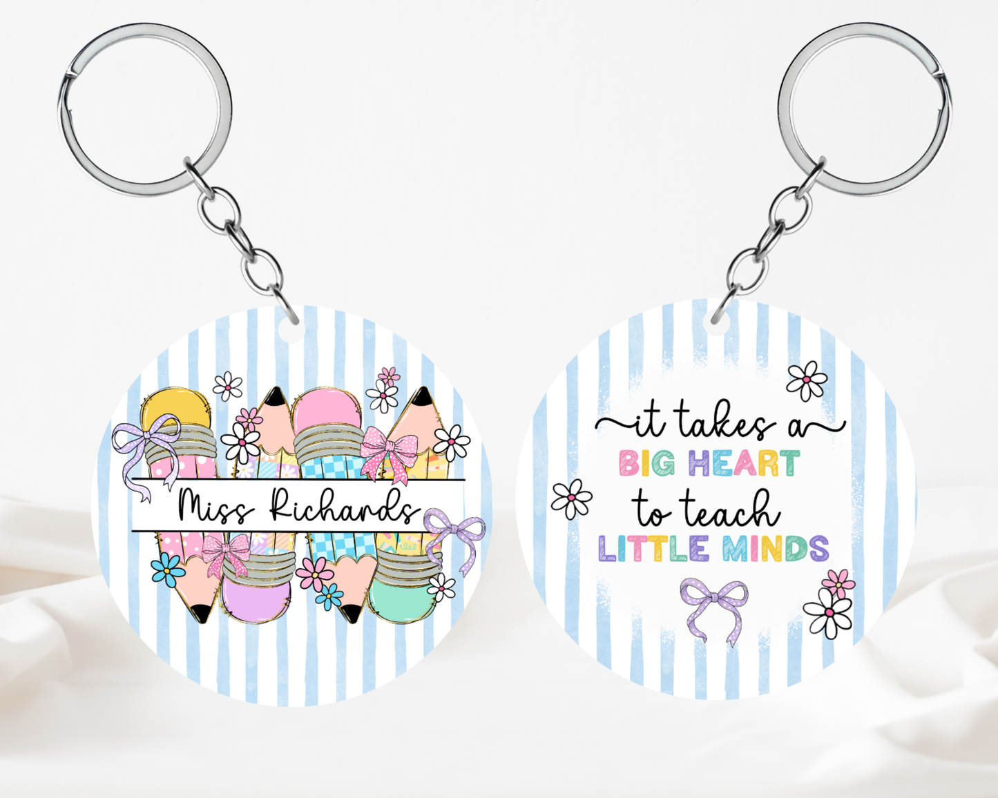 It takes a big heart - blue keyring