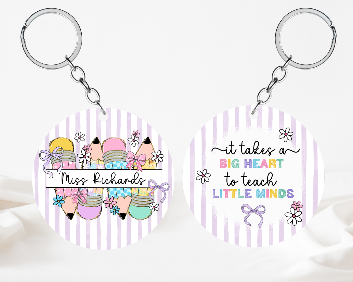 It takes a big heart - purple keyring