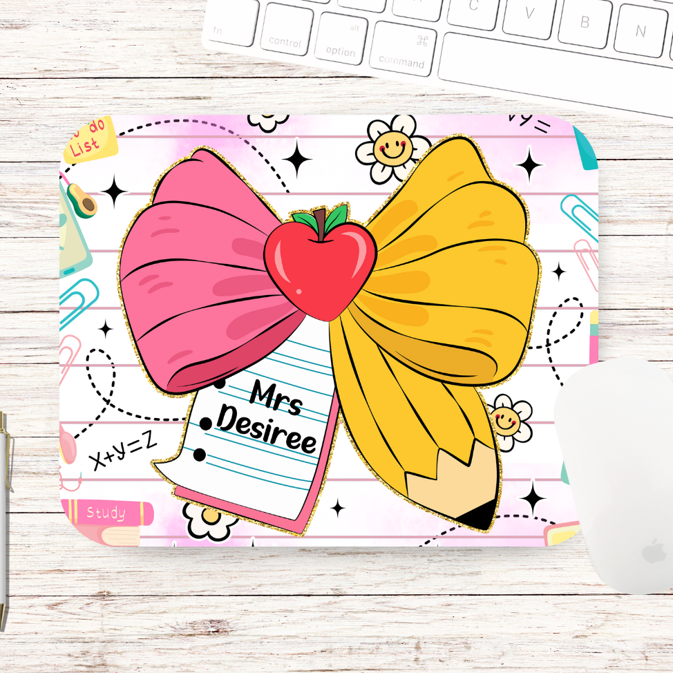Croquette Apple Bow Mouse Pad - Personalised