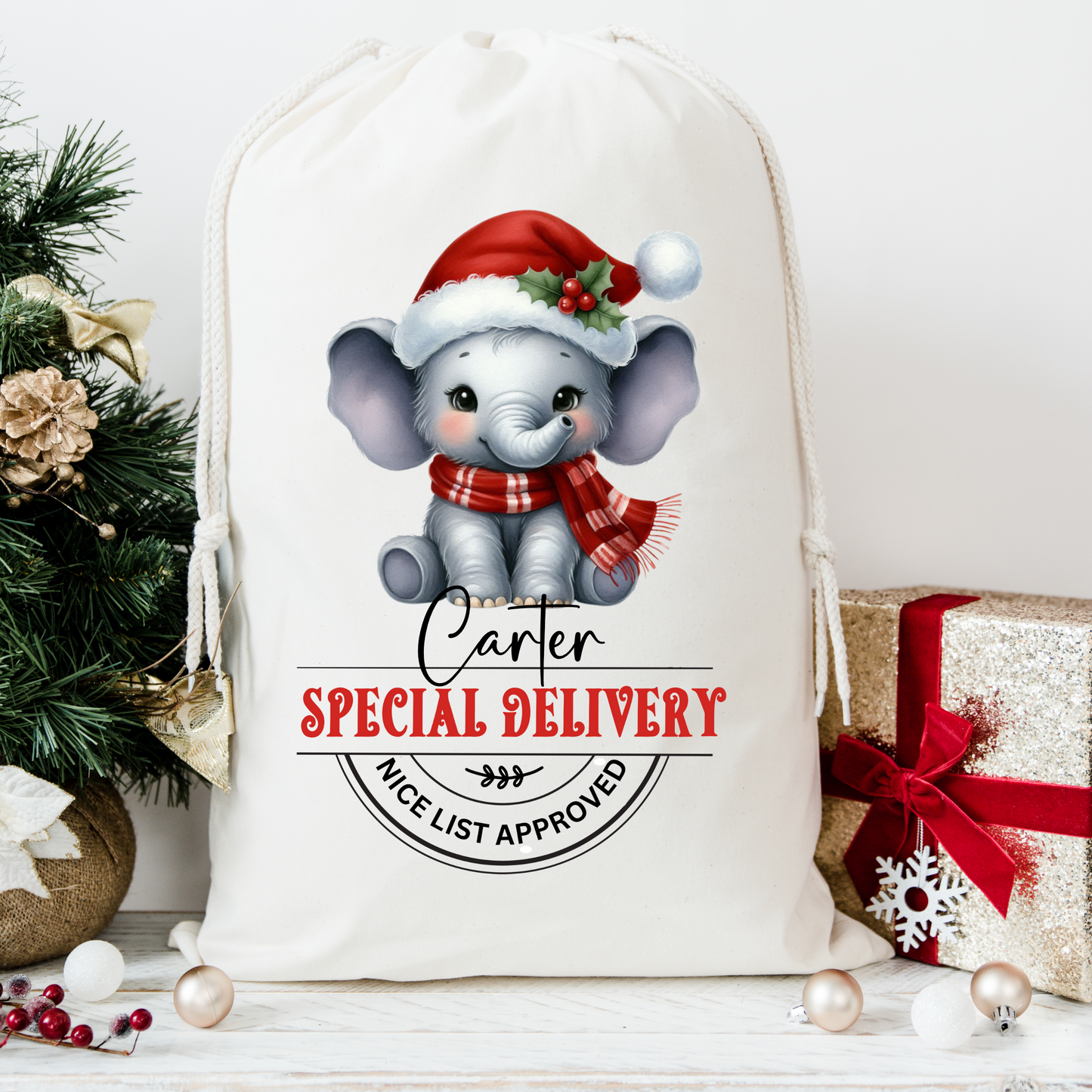 Elephant Santa Sack