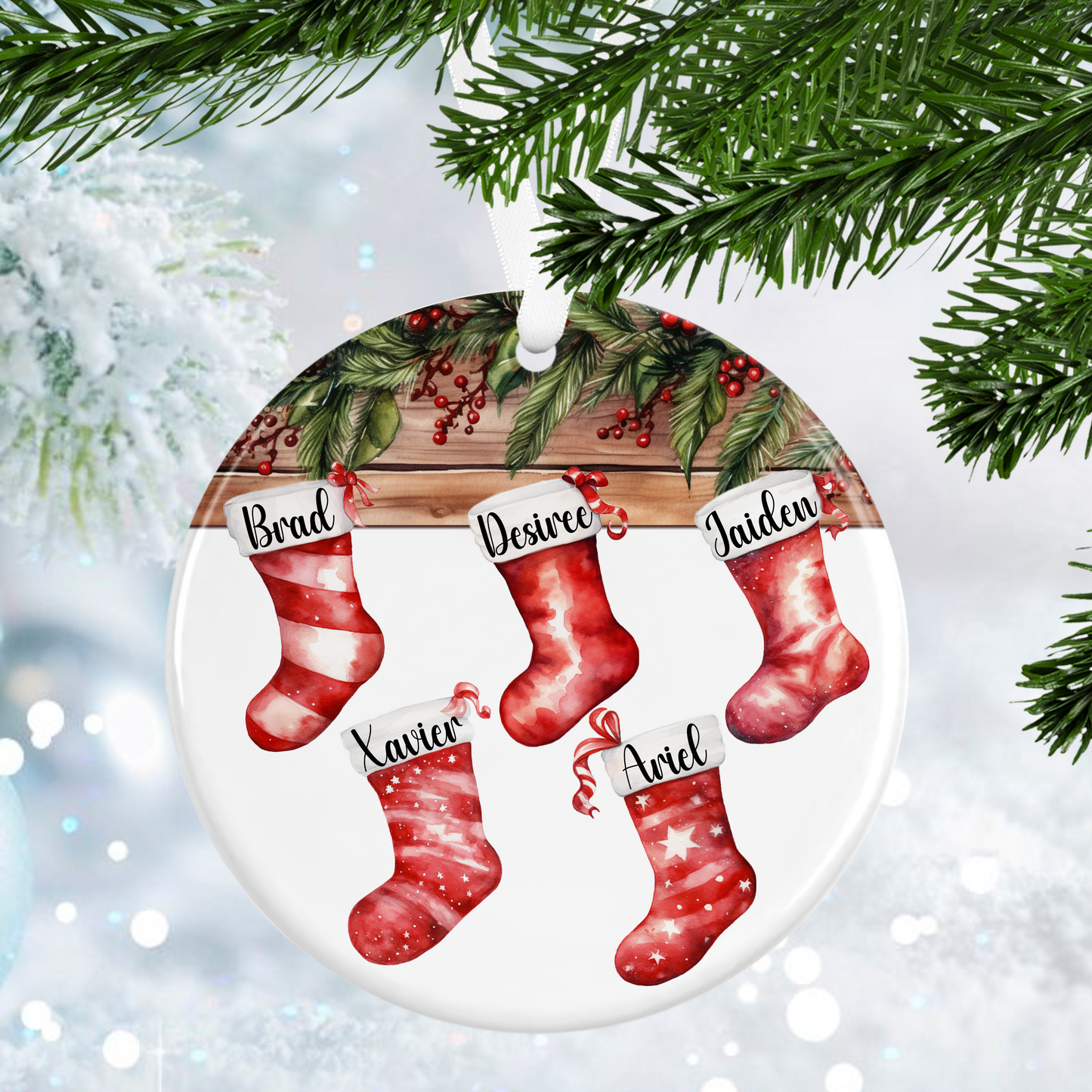 Personalised Family Stocking Christmas Ornament