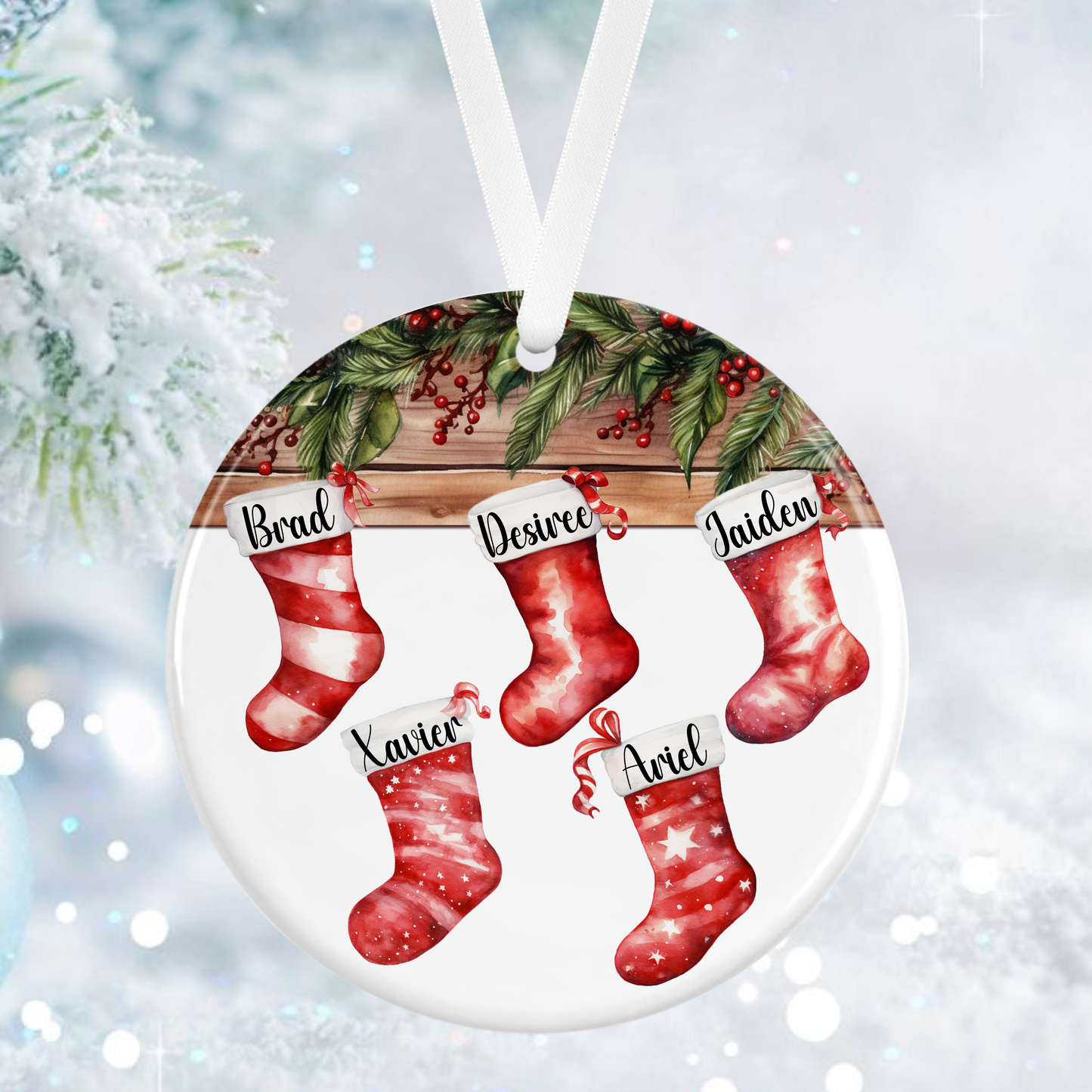 Personalised Family Stocking Christmas Ornament