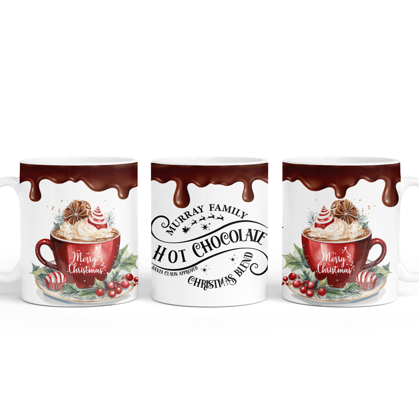Family Name Hot Chocolate Mug - Christmas