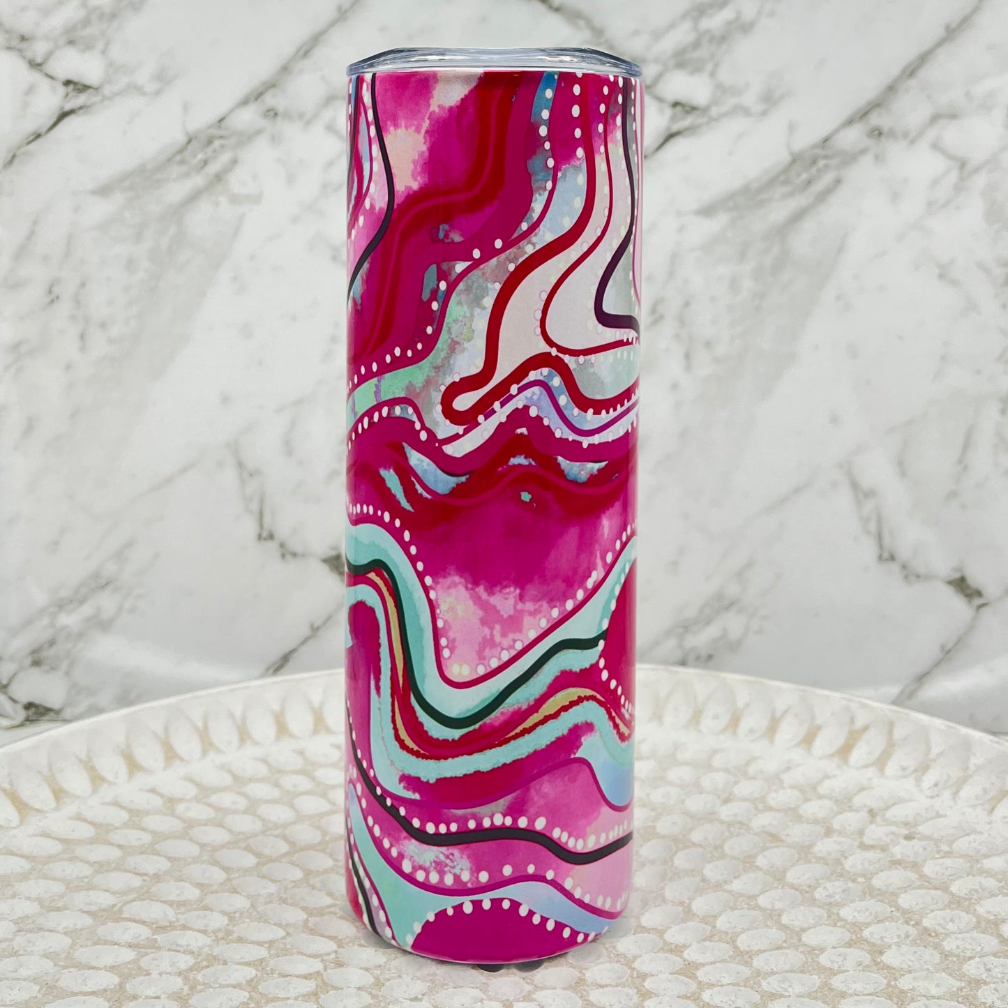 No. 13 - Pink Indigenous Design -20oz Tumbler