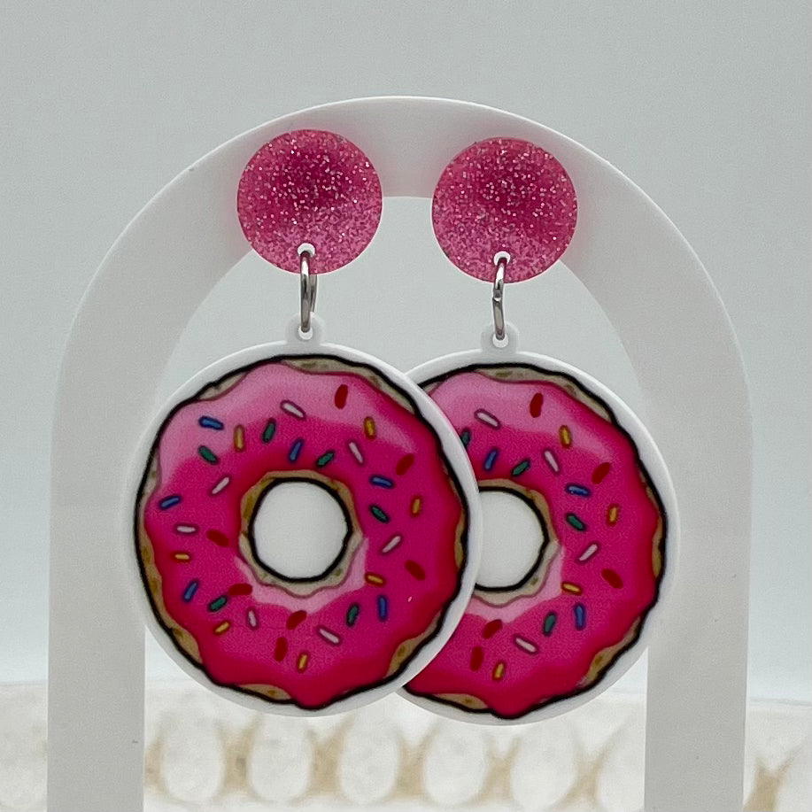 Pink Donut Earrings