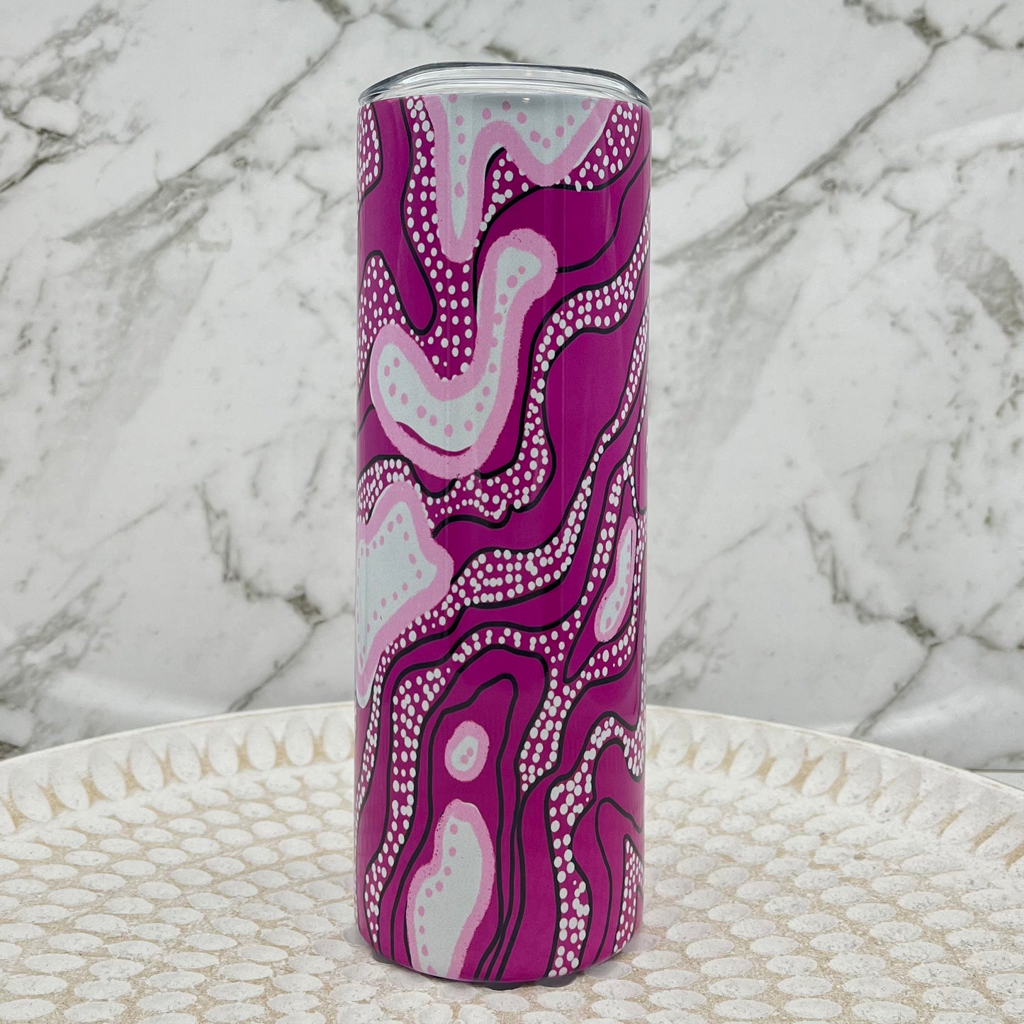 No.9 - Pink Indigenous Design -20oz Tumbler