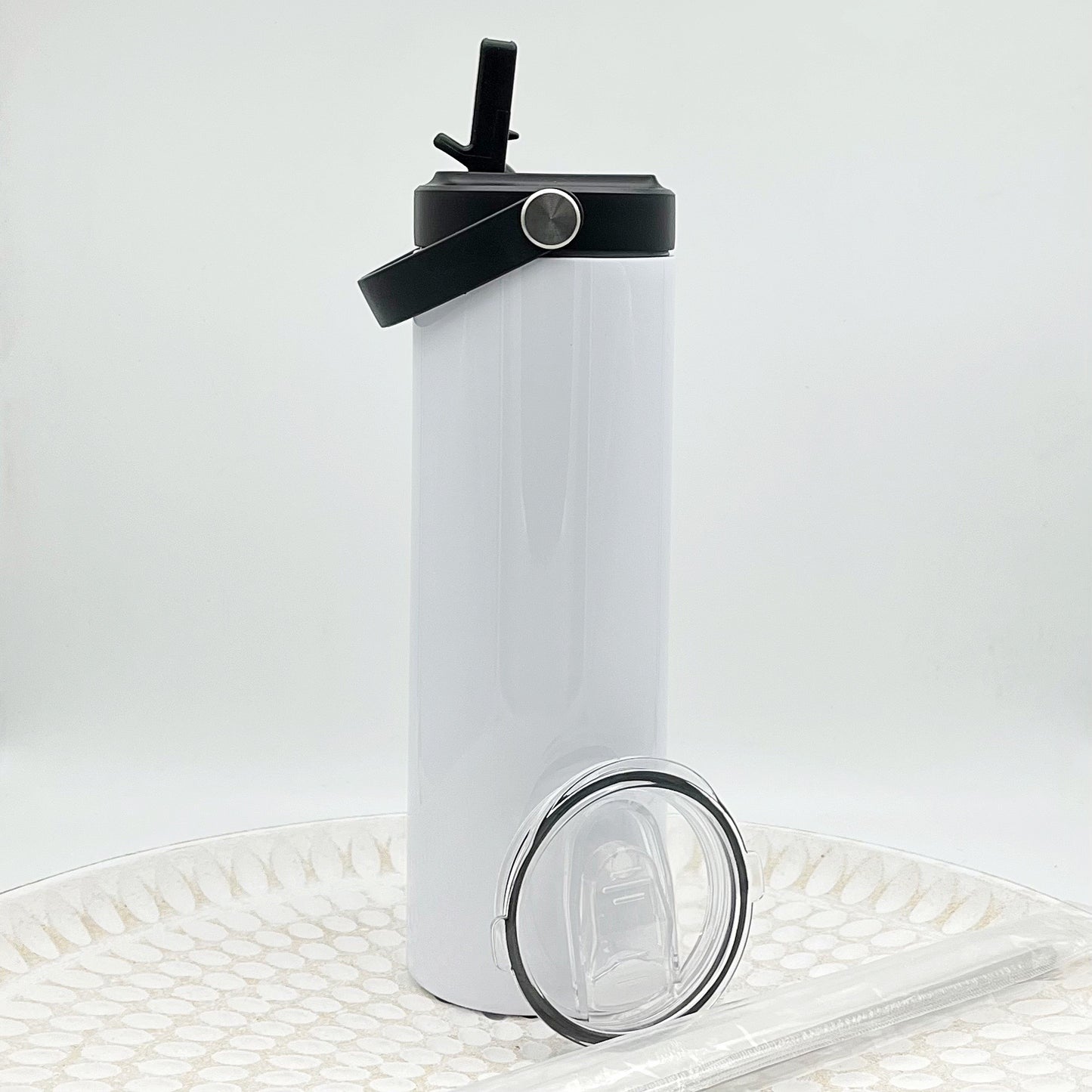 Custom Dual Lid Straw 20oz Drink Bottle