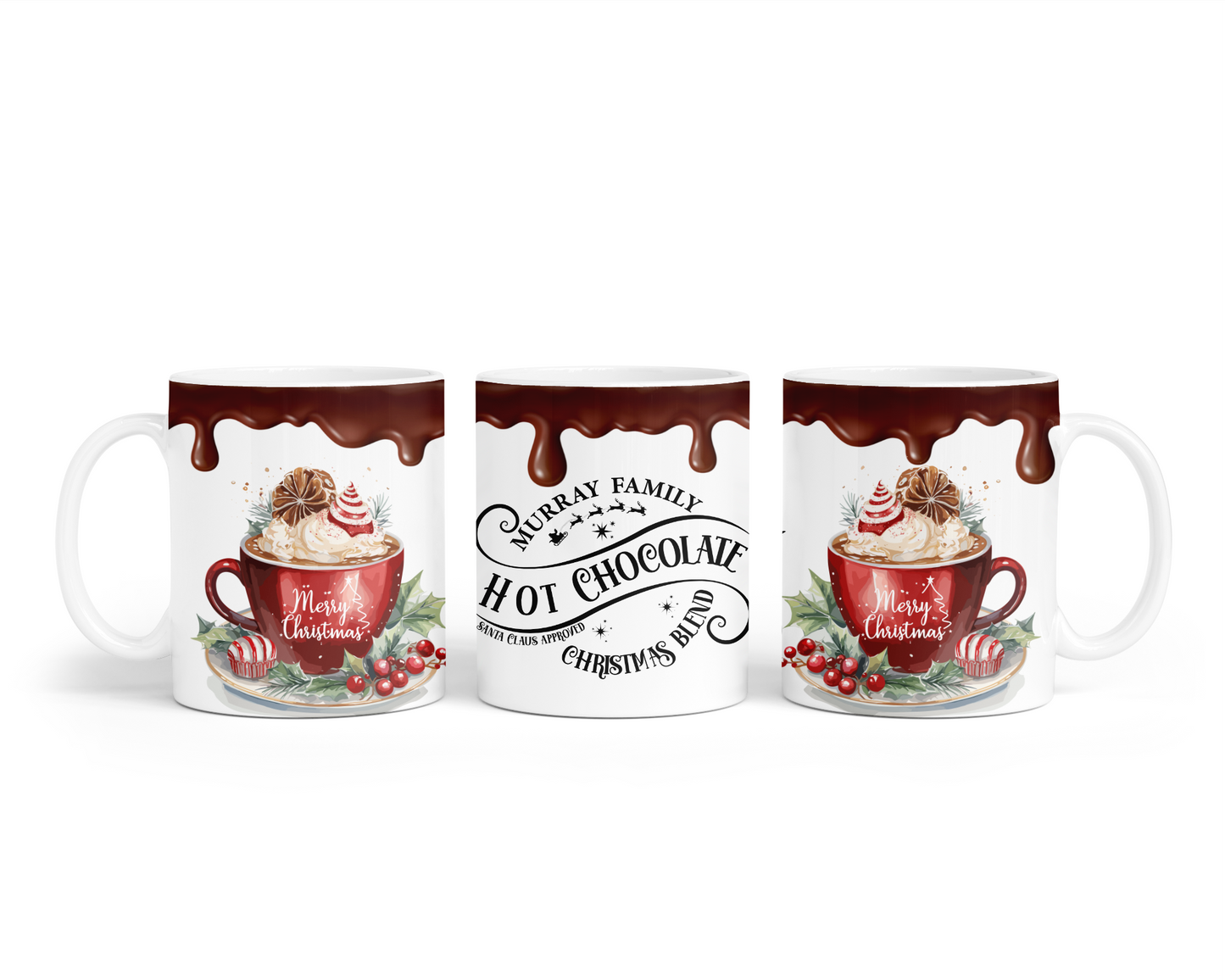 Family Name Hot Chocolate Mug - Christmas