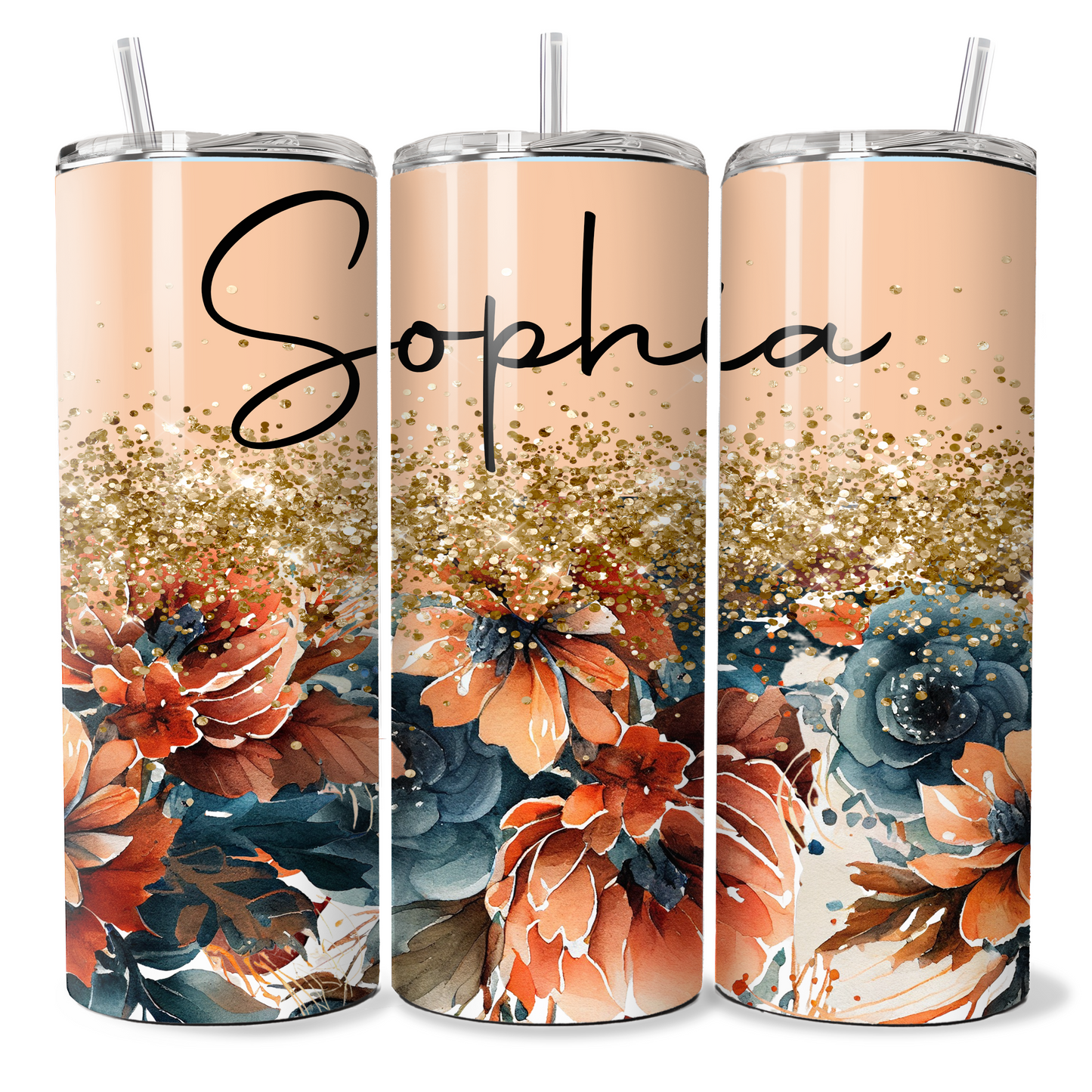 Peach Floral Print - Personalised
