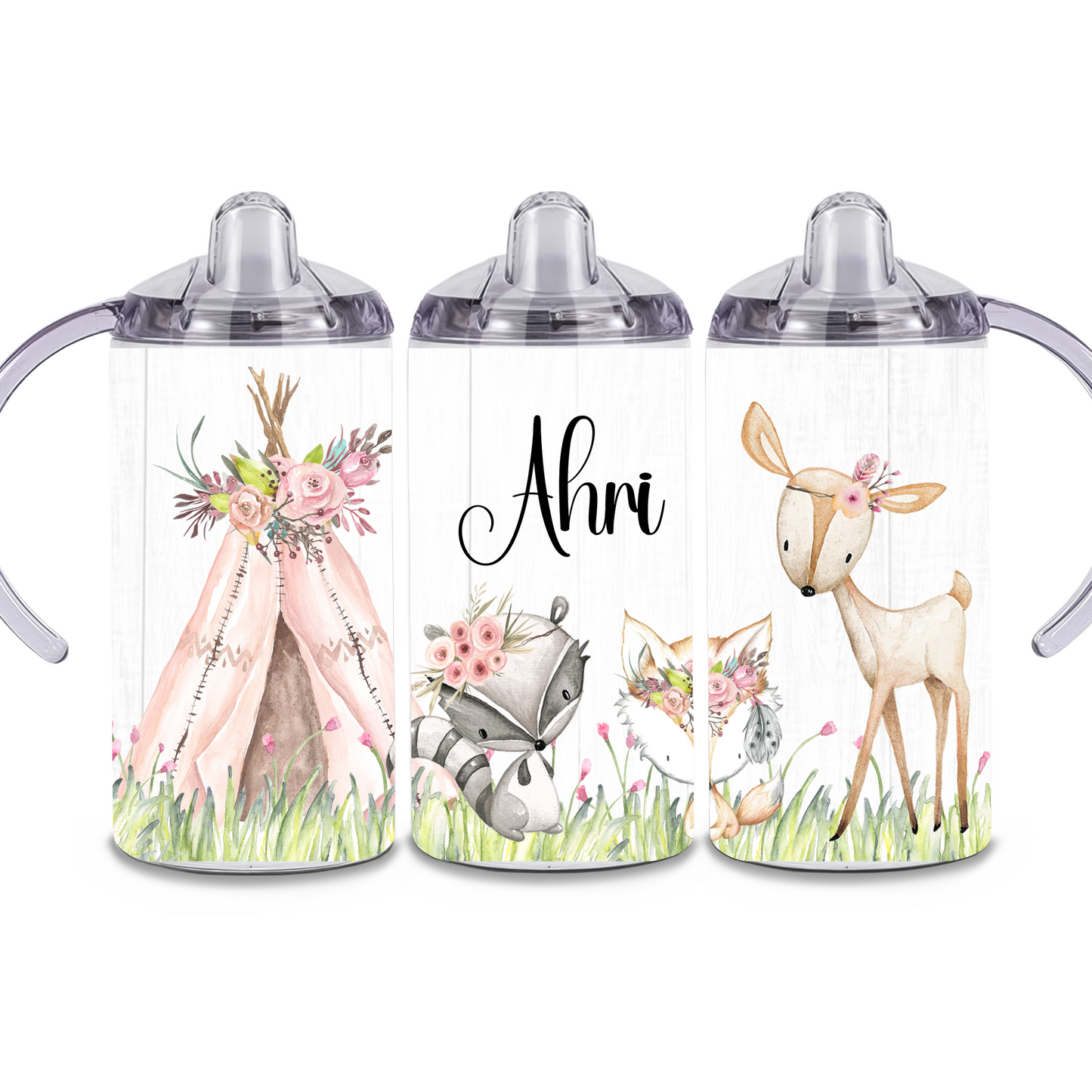 Pink Woodland Animals 12oz Sippy Cup
