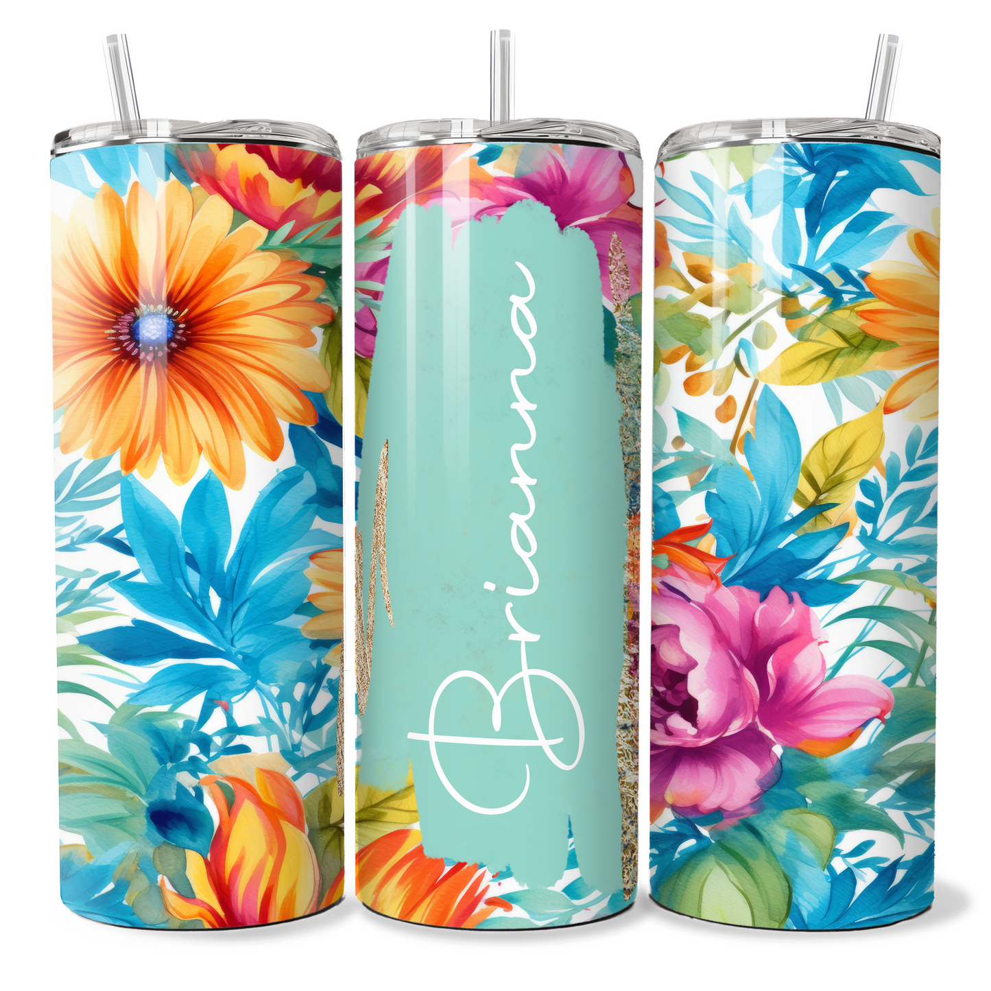 Personalised Mint Colourful Floral