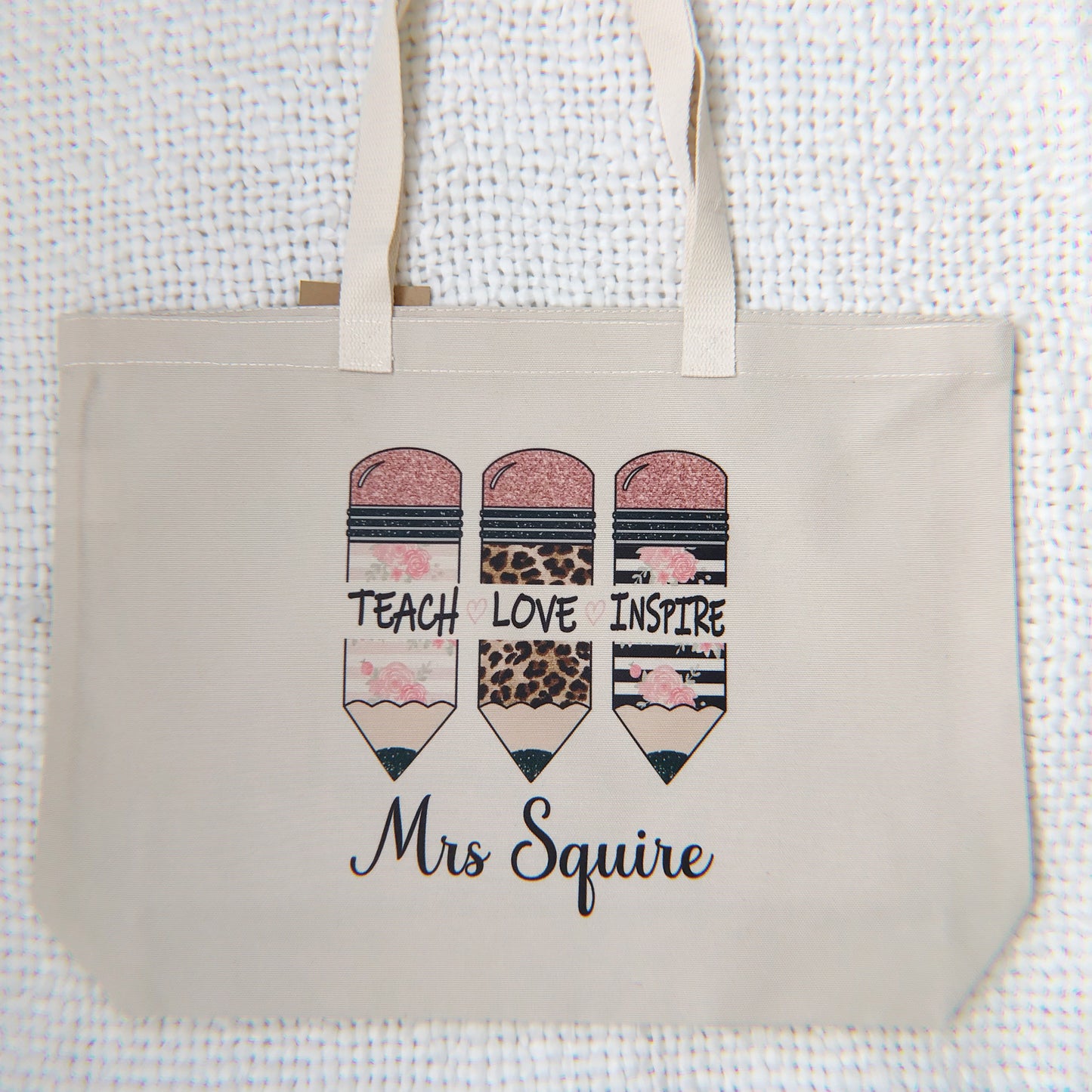 Teach Love Inspire Pencils Teacher Tote Bag