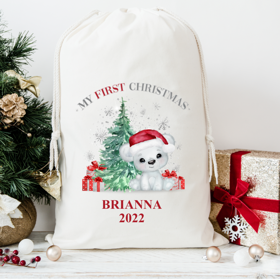 My First Christmas Bear Santa Sack