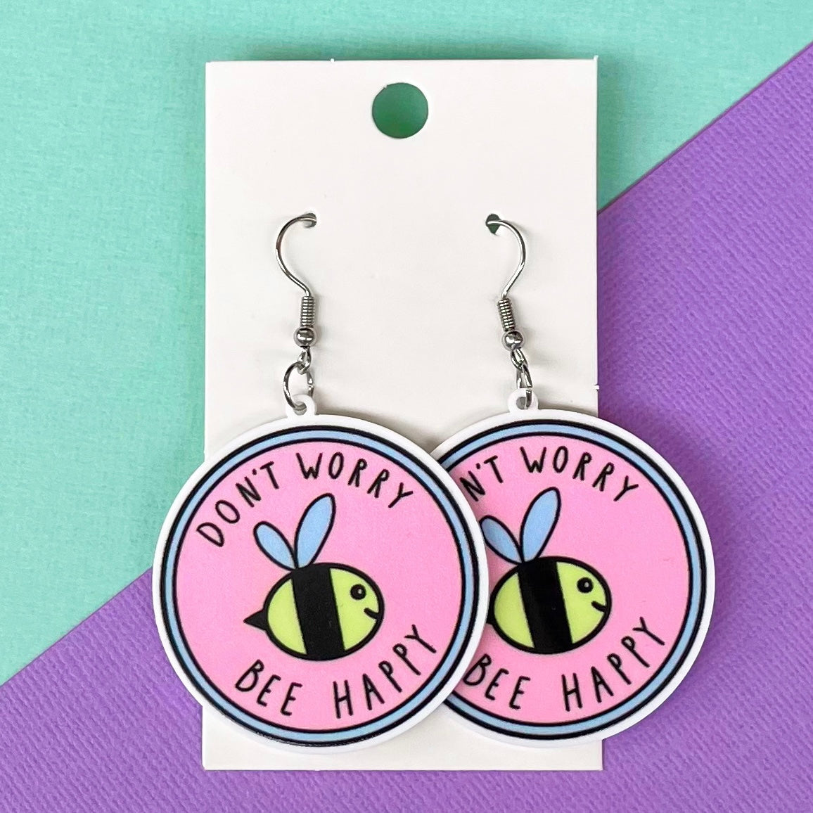 Don’t Worry Bee Happy Hook Earrings