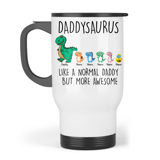 Personalised Daddy/Grandad/ Papa Saurus Travel Mug