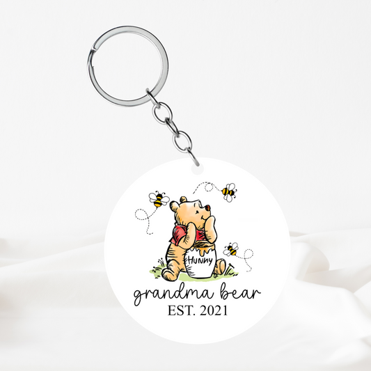 Persoanlised Grandma, Nanny, Nana etc. Bear Keyring