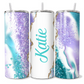 Purple Aqua Glitter Personalised Tumbler