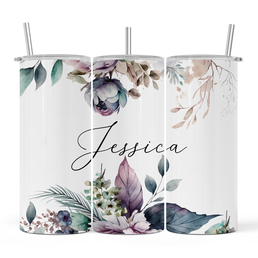 Purple Floral Personalised - 15oz