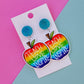 Teach Love Inspire Apple Earrings