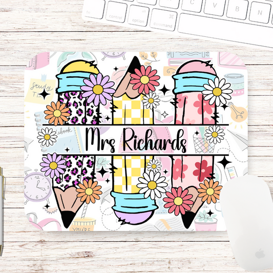 Daisy Pencils Mouse Pad - Personalised