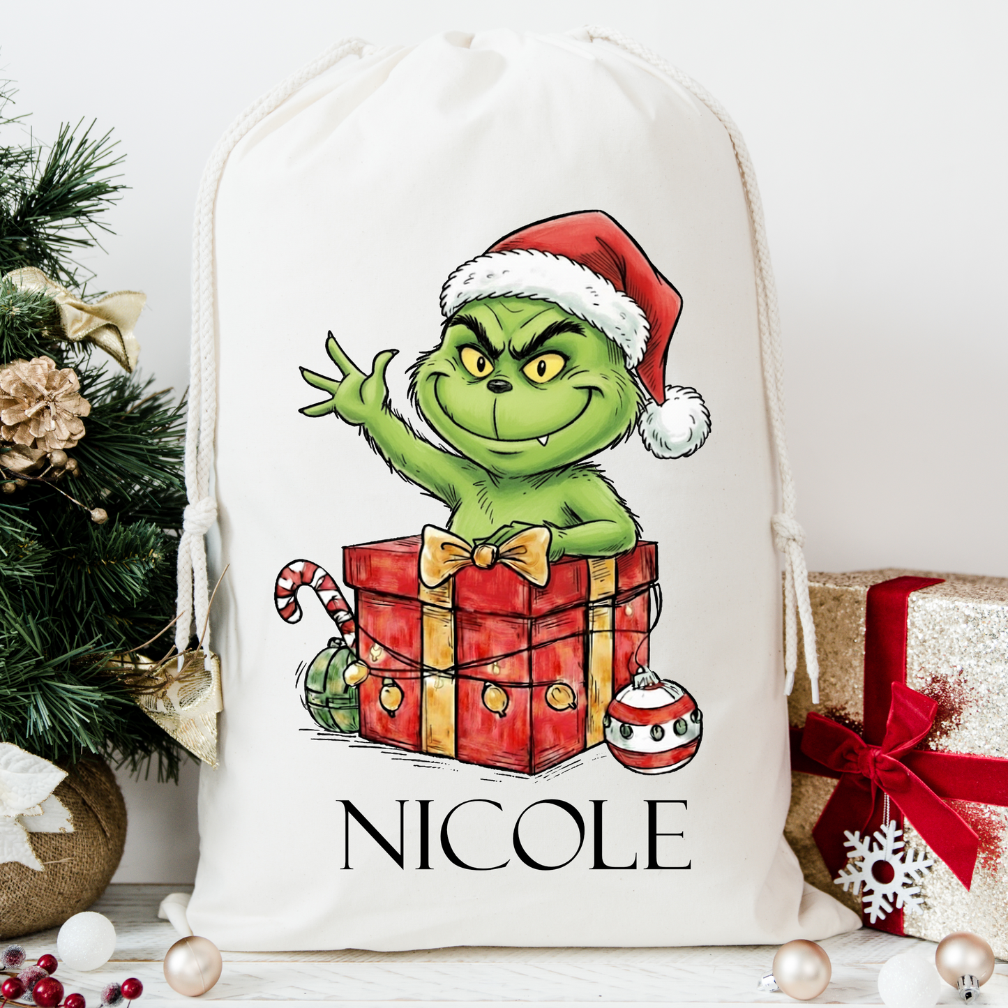 Grinch Santa Sack