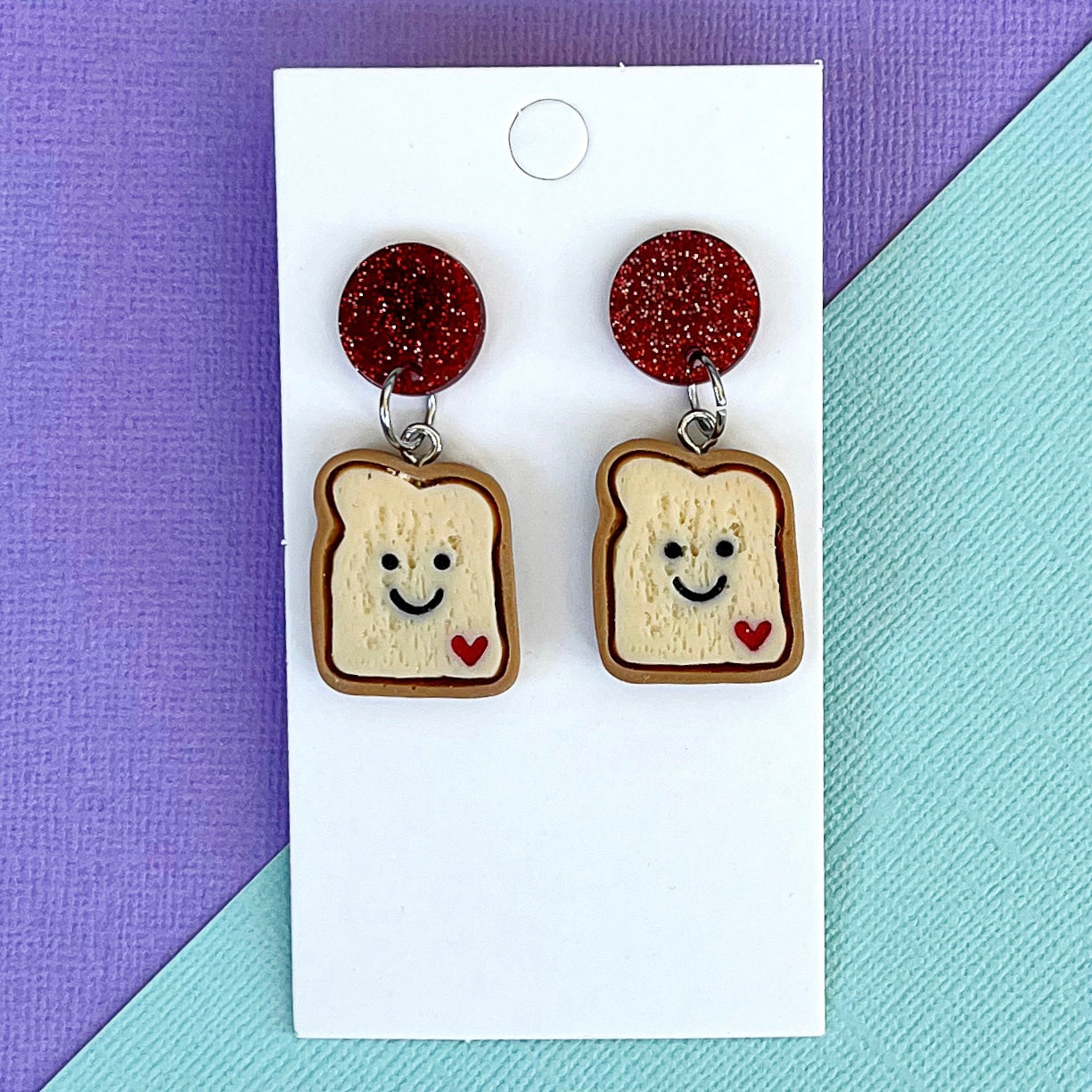 Smiley Face Toast Earrings