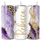 Personalised Purple Glitter Leopard Print