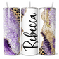 Personalised Purple Glitter Leopard Print