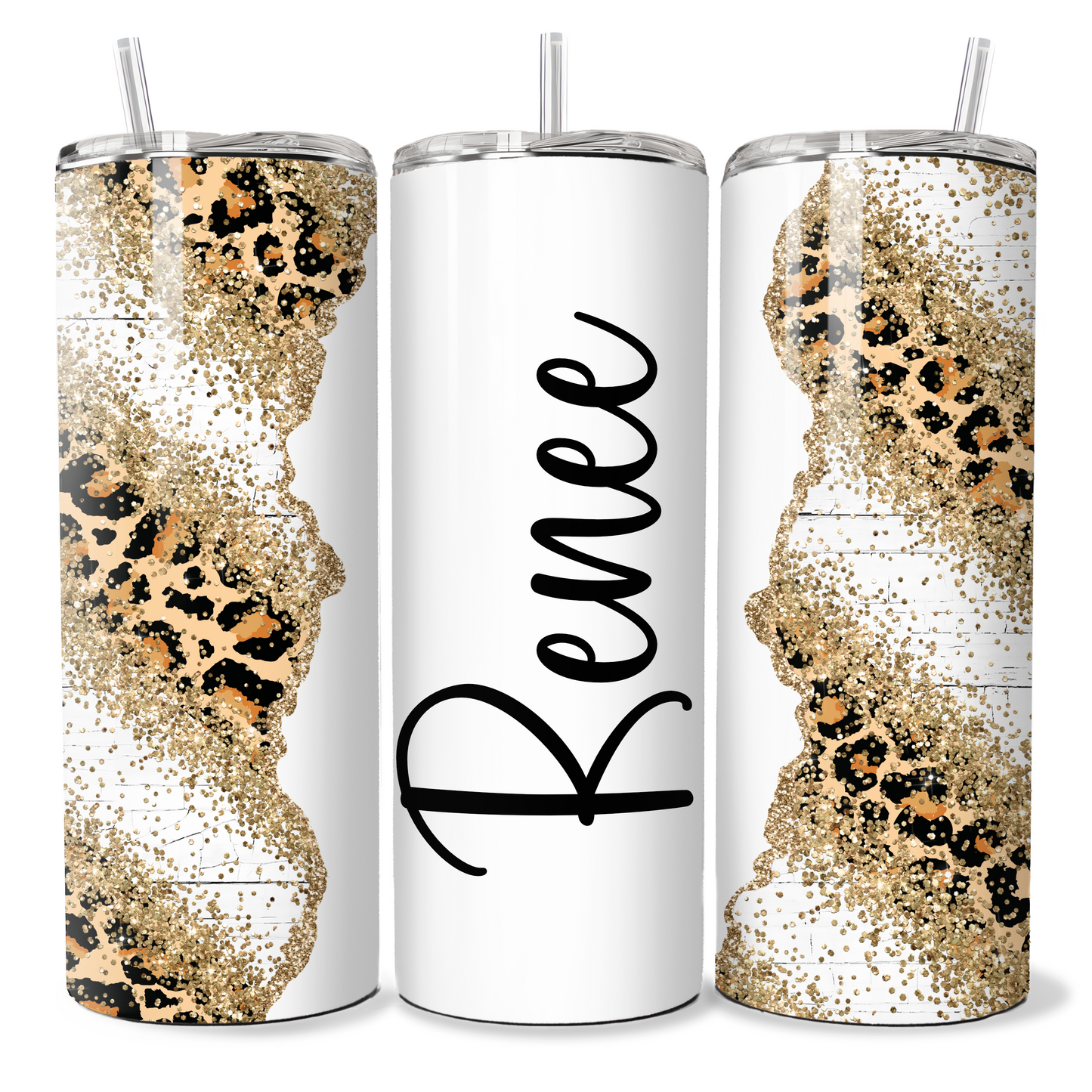 Personalised Gold Glitter Leopard