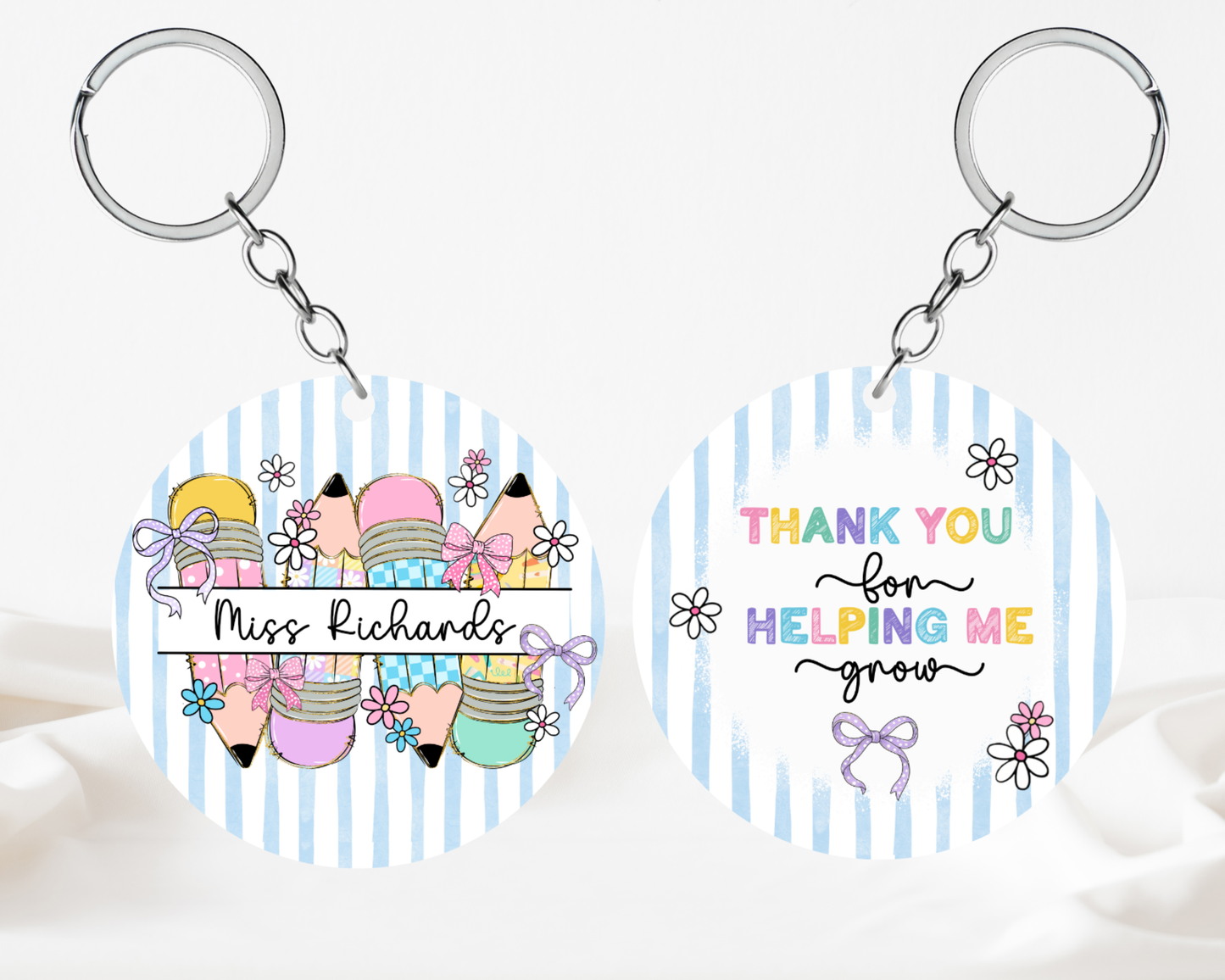 Thank you for helping me grow - Blue Keyring