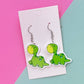 Green Dinosaur Hook Earrings