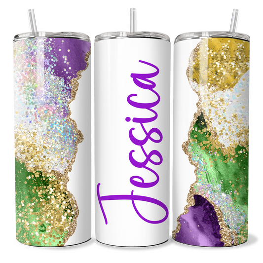 Personalised Green Purple Gold Glitter Print