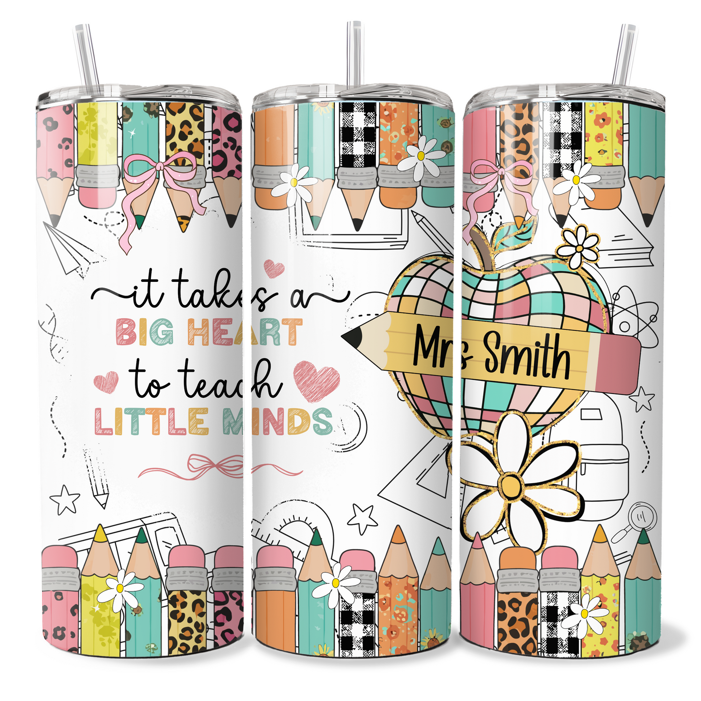 It takes a big heart to teach little minds - Disco Apple - Teacher