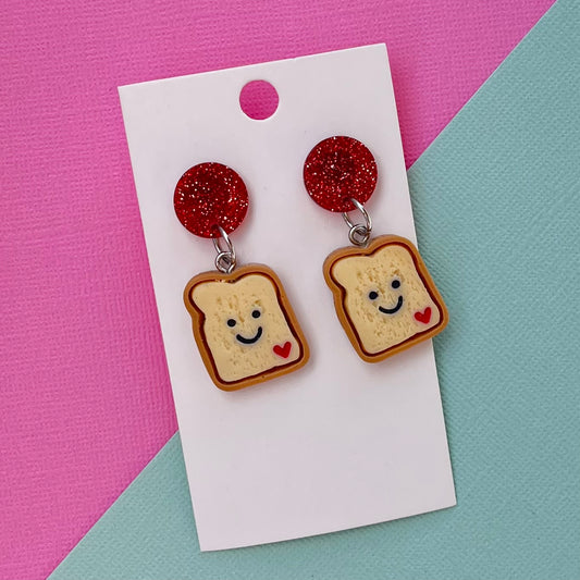 Smiley Face Toast Earrings