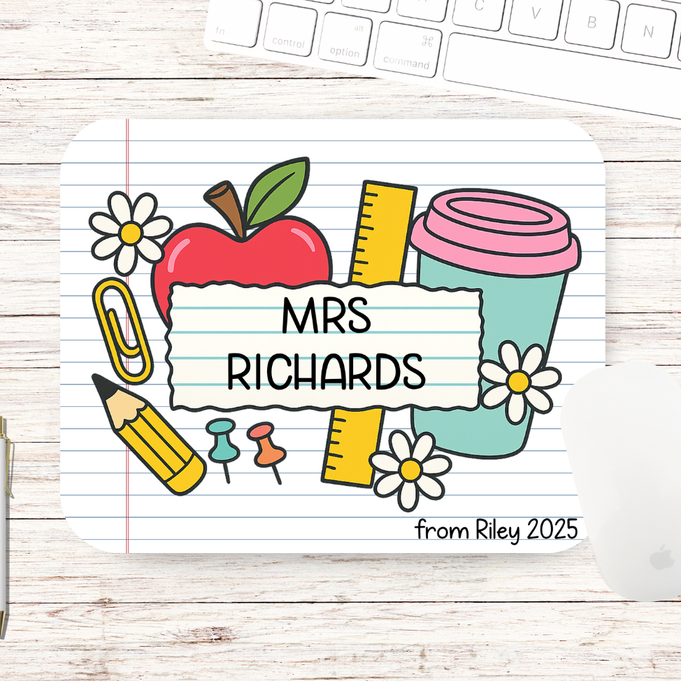 Teacher Supplies Mouse Pad - Personalised