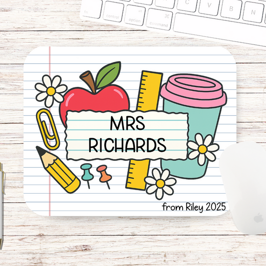 Teacher Supplies Mouse Pad - Personalised