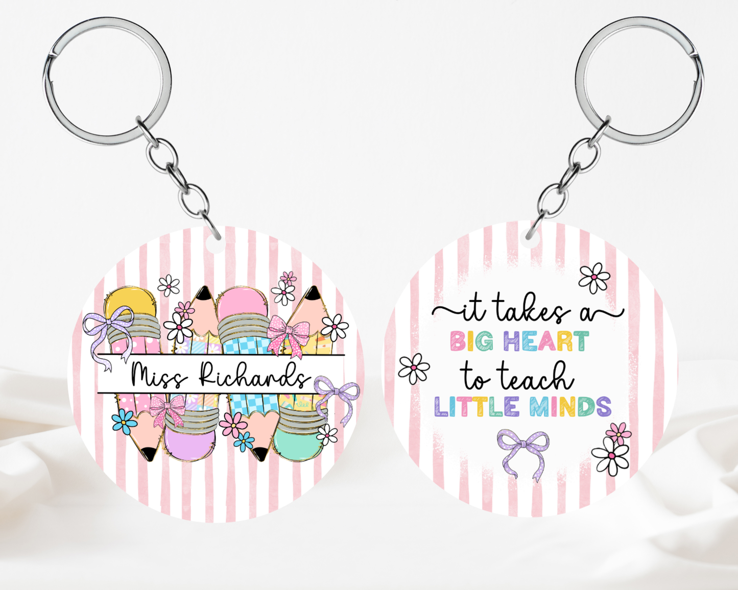 It takes a big heart - pink keyring