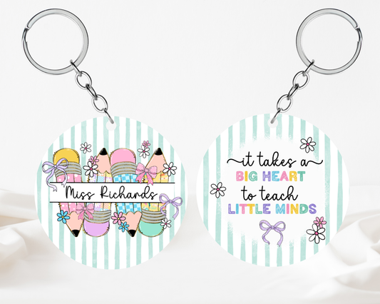It takes a big heart - green keyring