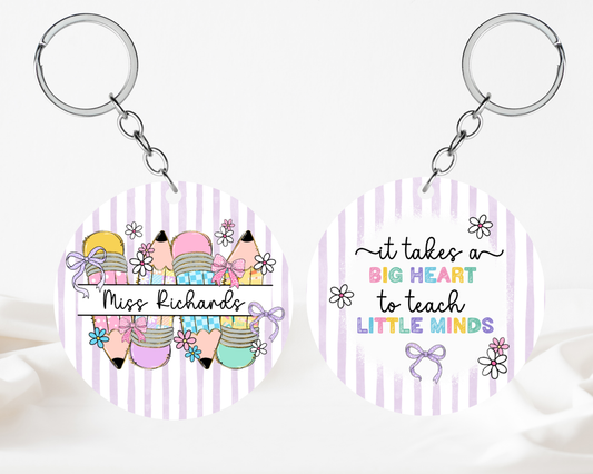 It takes a big heart - purple keyring