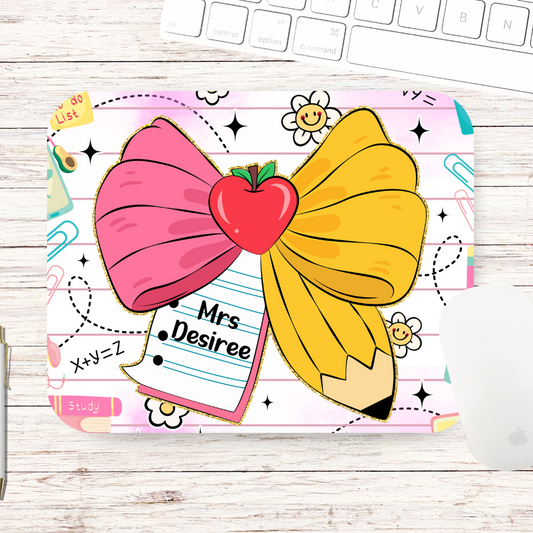 Croquette Apple Bow Mouse Pad - Personalised