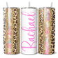 Personalised Vertical Pink Gold Leopard Print