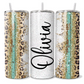 Personalised Vertical Teal Gold Leopard Print