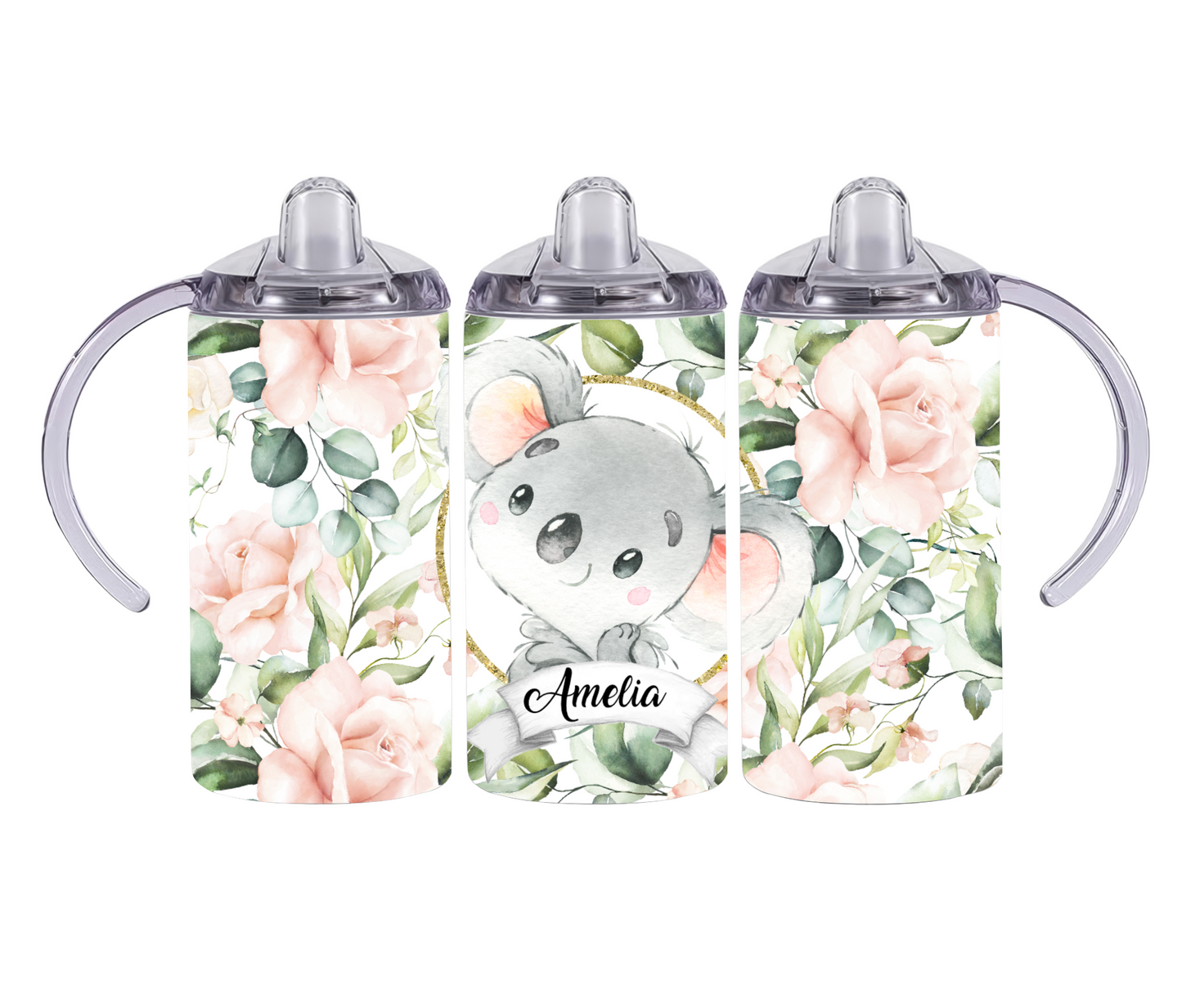 Floral Koala 12oz Sippy Cup