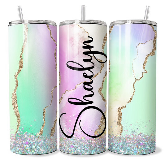 Pastel Agate Personalised Tumbler