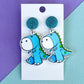 Blue Dinosaur Earrings